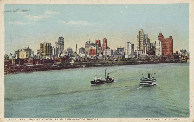 Vista de Detroit y Windsor